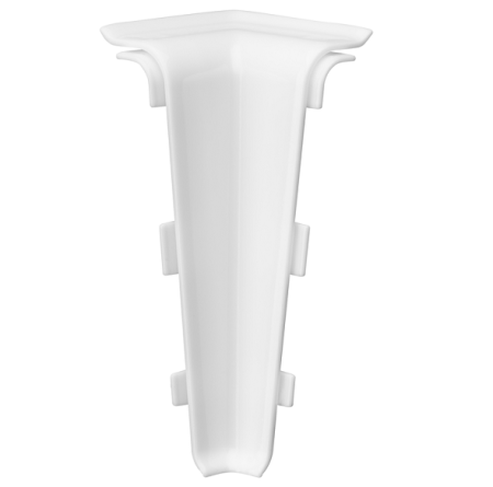 Угол внутренний для плинтуса ПВХ Arbiton Indo 70 01 Белый блеск 2 штуки